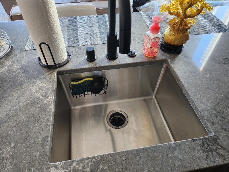 A stainless steel sink